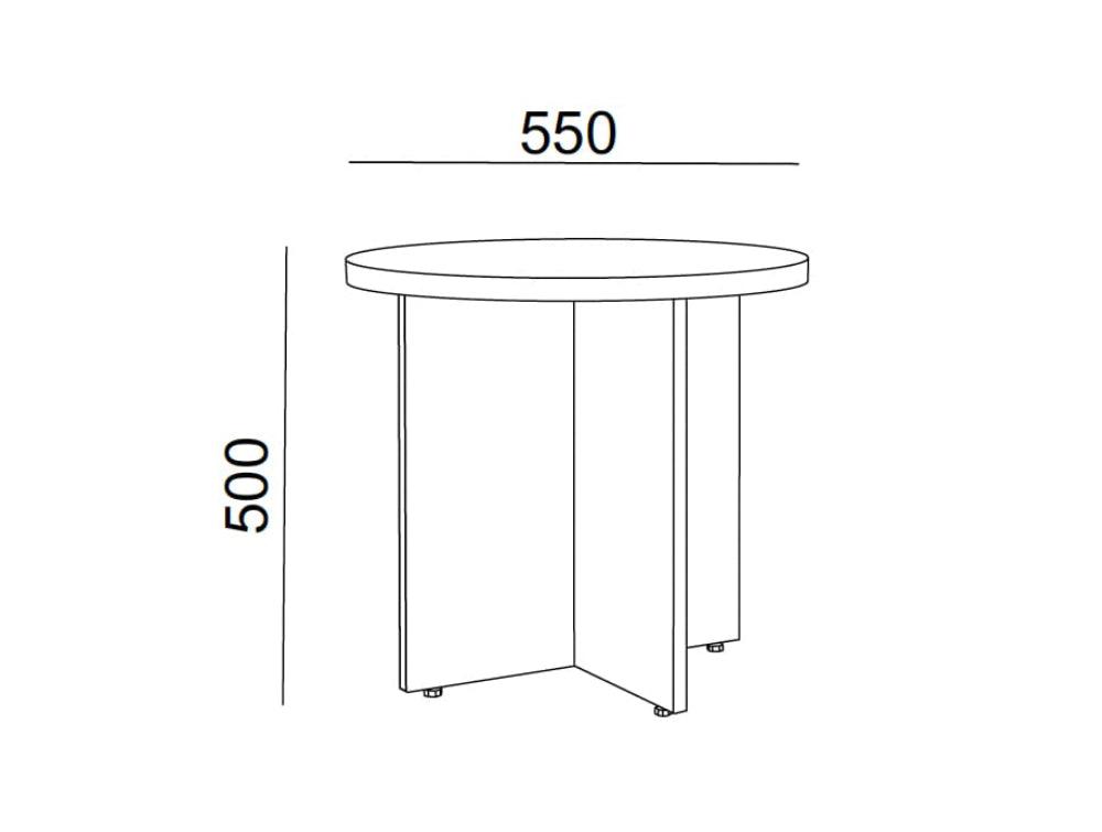 Hotel Luna Wooden Round Table with 4 Star Panel Legs Dimensions