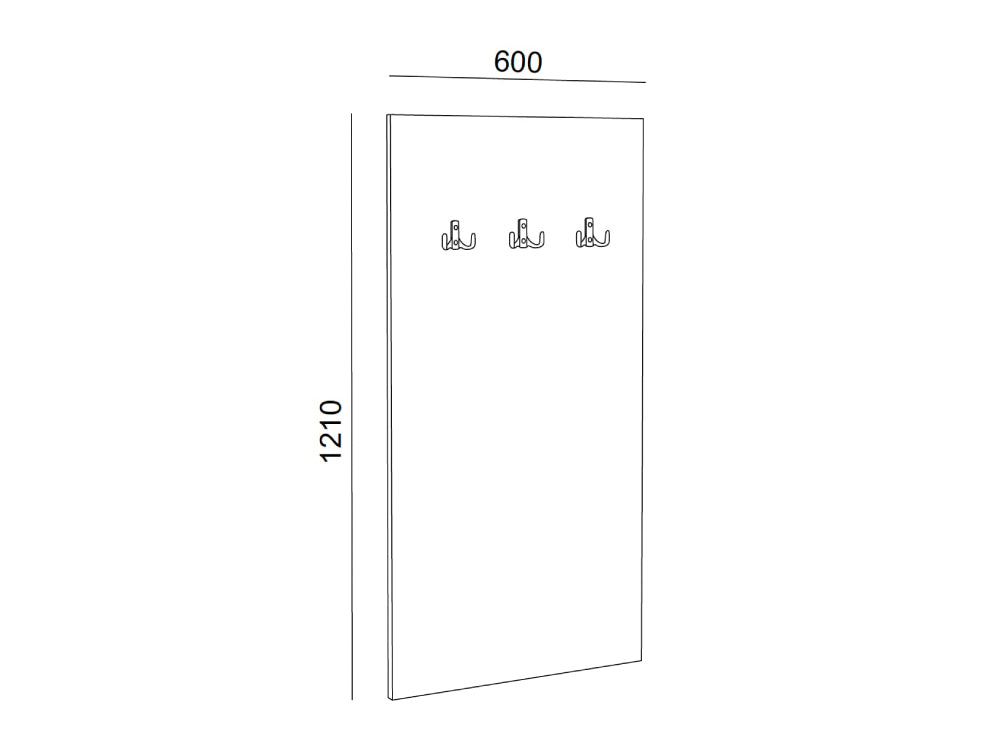 Hotel Luna Wooden Triple Hanger Dimensions