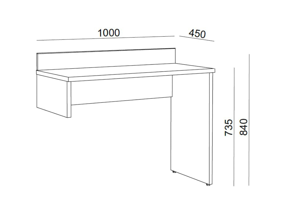 Hotel Nox Wooden Dressing Table Add On Dimensions