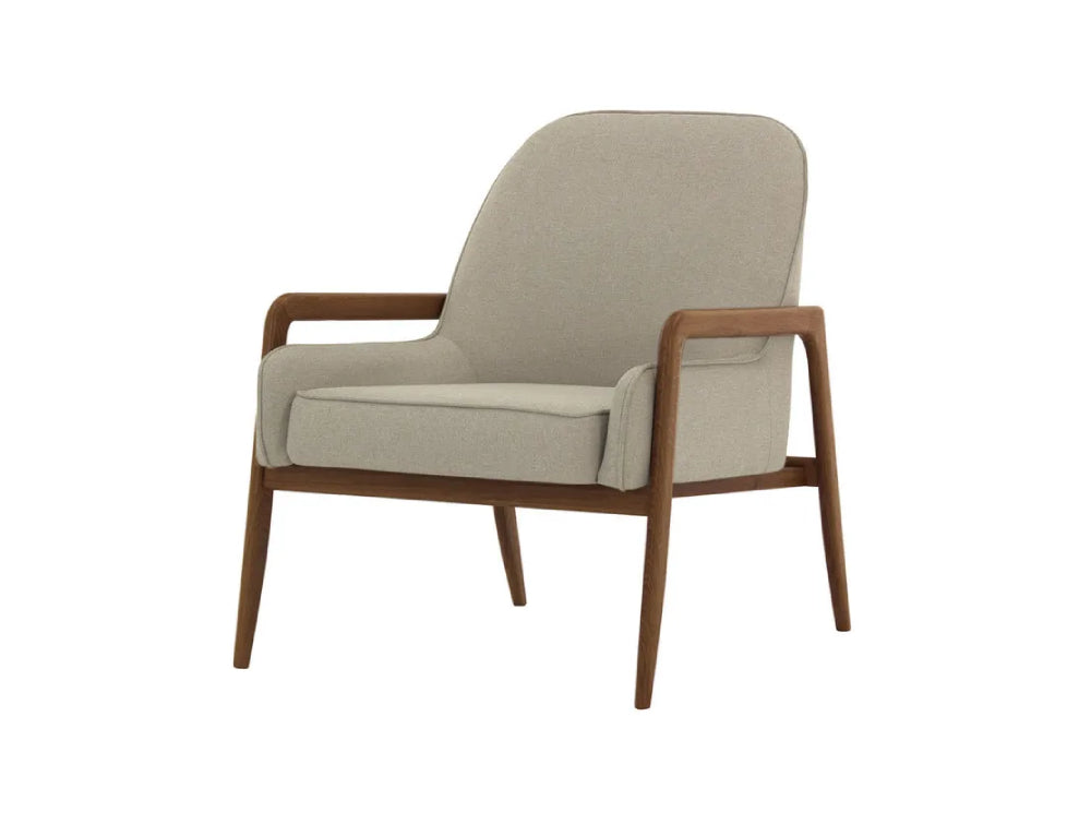 Hugo Armchair - Beige and Dark Oak