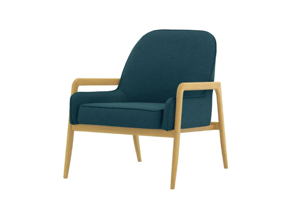 Hugo Armchair - Blue (Malmo 81) and Like Oak