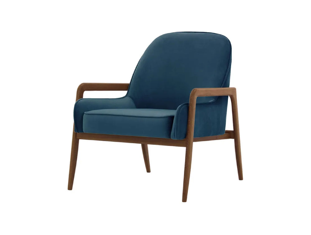 Hugo Armchair - Blue and Dark Oak