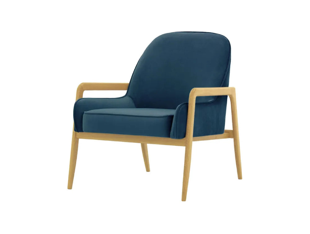 Hugo Armchair - Blue and Like Oak