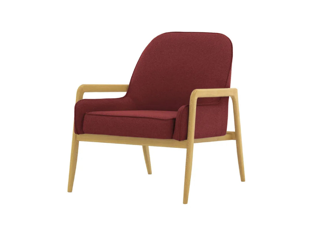 Hugo Armchair - Burgundy and Like Oak