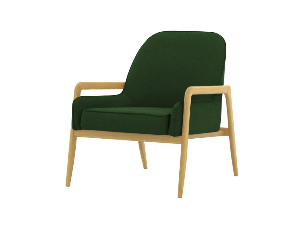 Hugo Armchair - Dark Green (Malmo 37) and Like Oak
