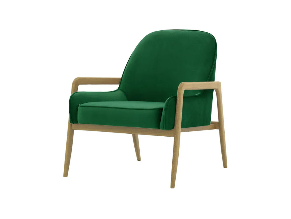 Hugo Armchair - Dark Green and Wax Black
