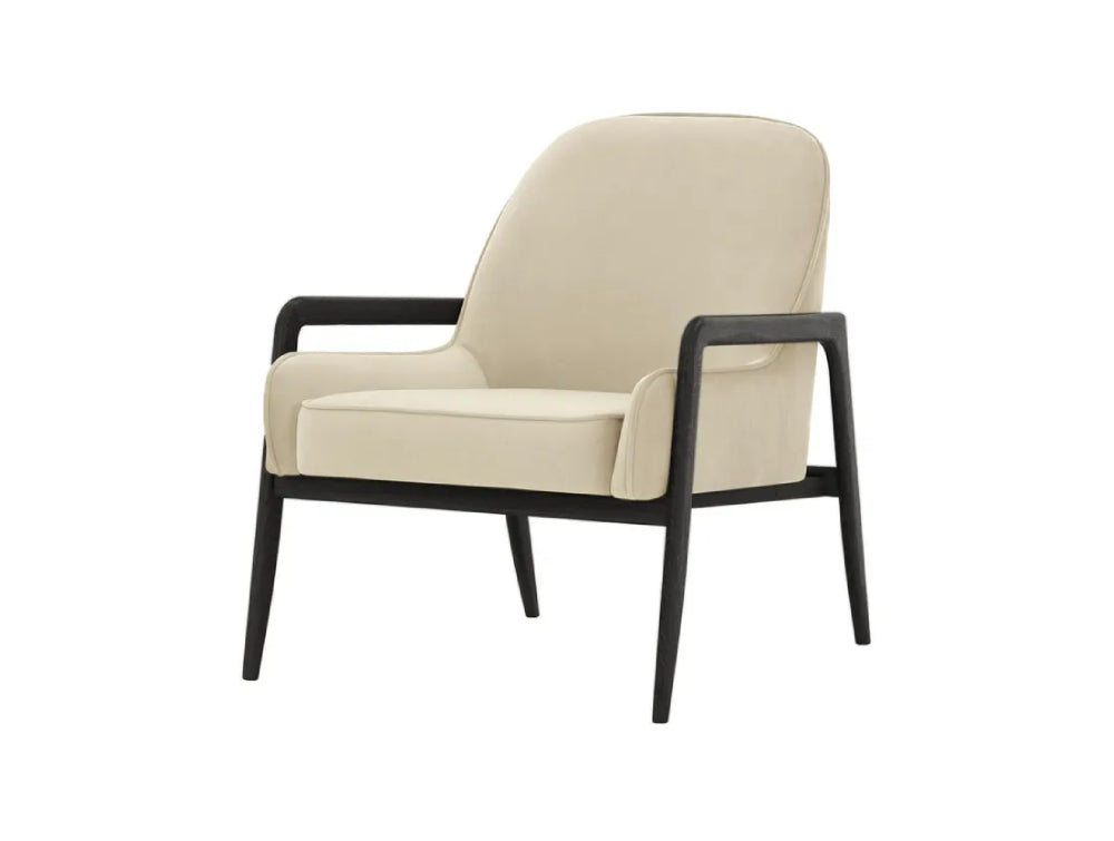 Hugo Armchair - Light Beige and Black