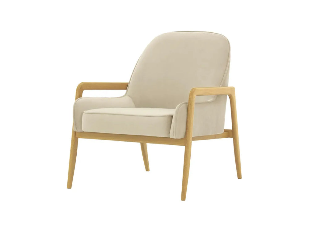 Hugo Armchair - Light Beige and Like Oak