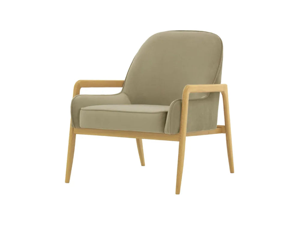 Hugo Armchair - Mink and Like Oak