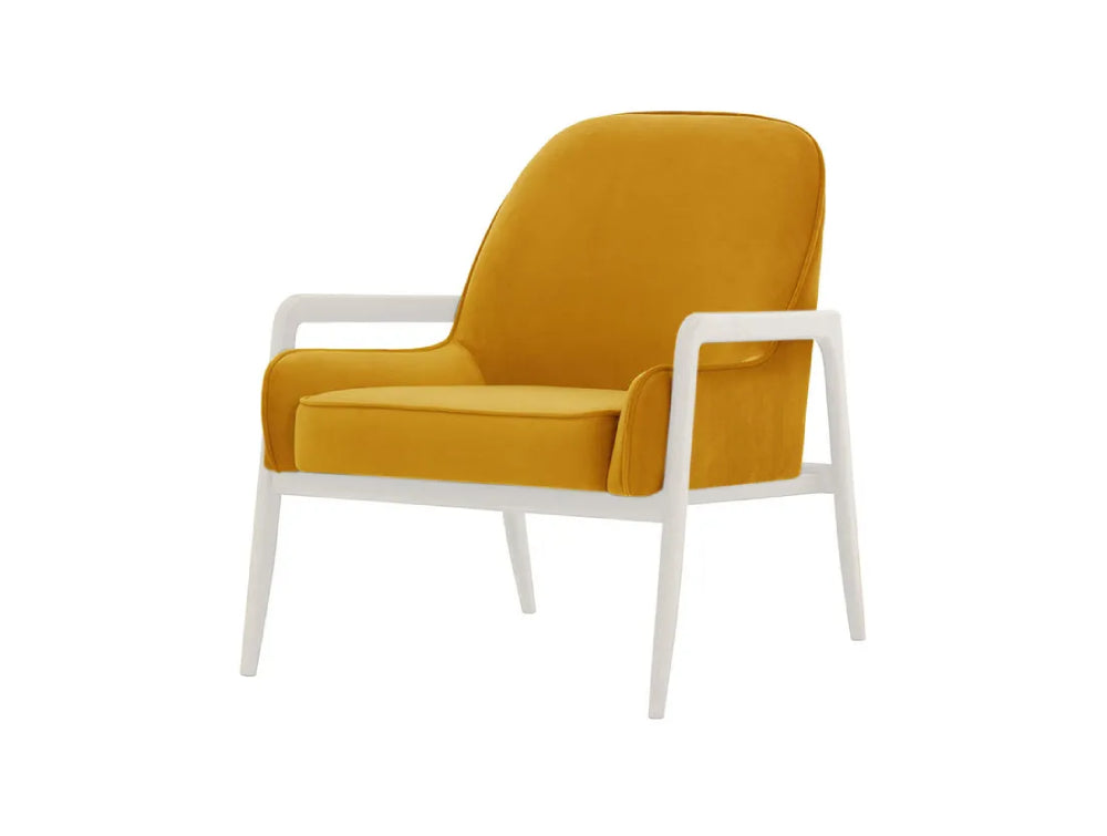 Hugo Armchair - Mustard and White