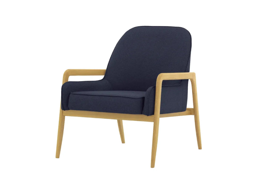 Hugo Armchair - Navy Blue and Like Oak
