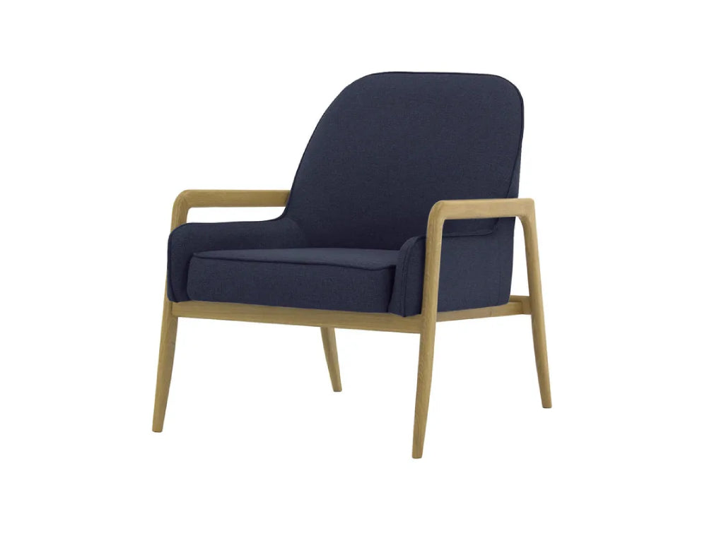 Hugo Armchair - Navy Blue and Wax Black