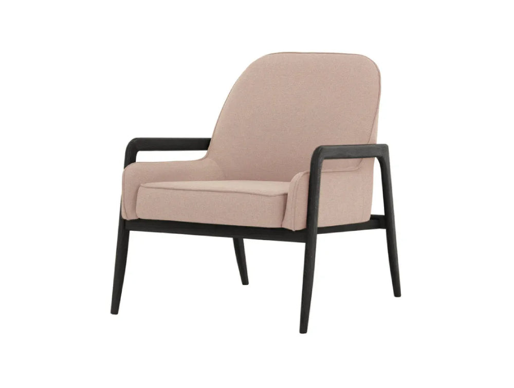 Hugo Armchair - Powder Pink and Black