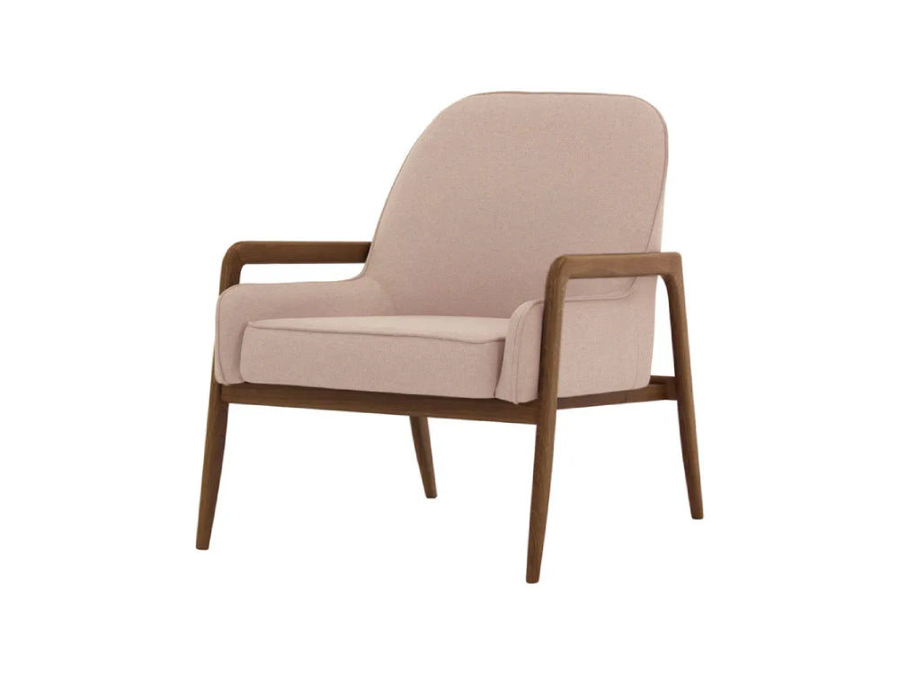 Hugo Armchair - Powder Pink and Dark Oak