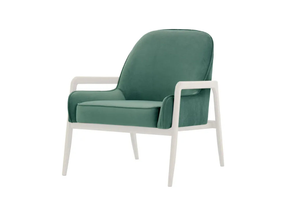 Hugo Armchair - Teal and White