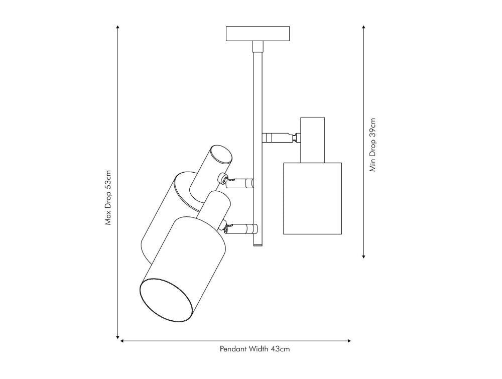 Indy 3 Bulbs Electrified Pendant Light Black and Antique Copper Dimensions