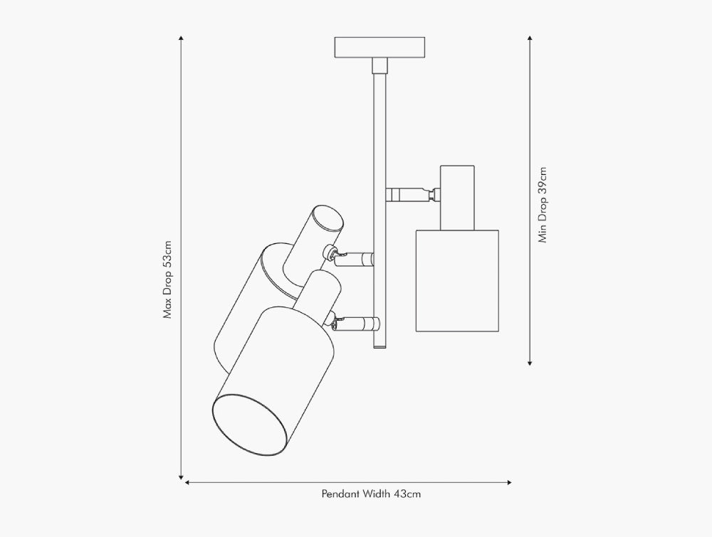 Indy 3 Bulbs Electrified Pendant Light White and Brass Dimensions