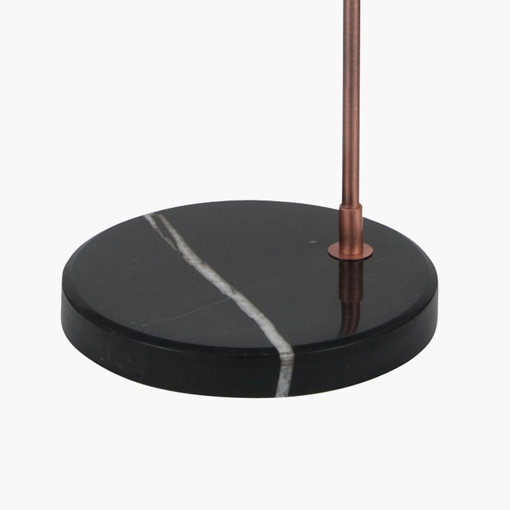 Indy Floor Lamp Black and Antique Copper Base Detail