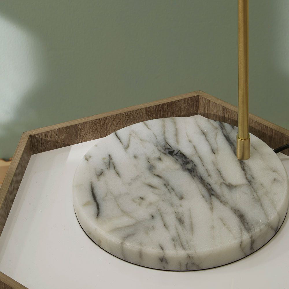 Indy Floor Lamp White and Gold Base Detail