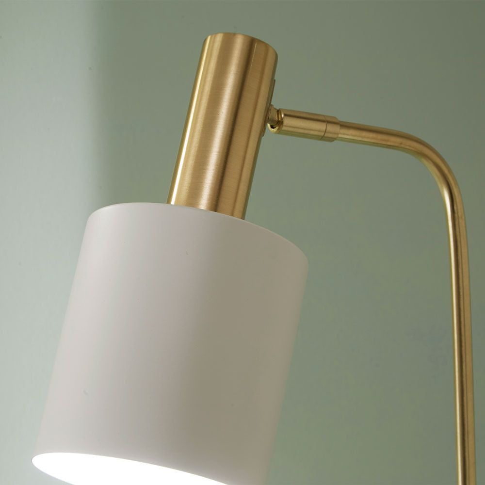 Indy Floor Lamp White and Gold Zoom In Detail
