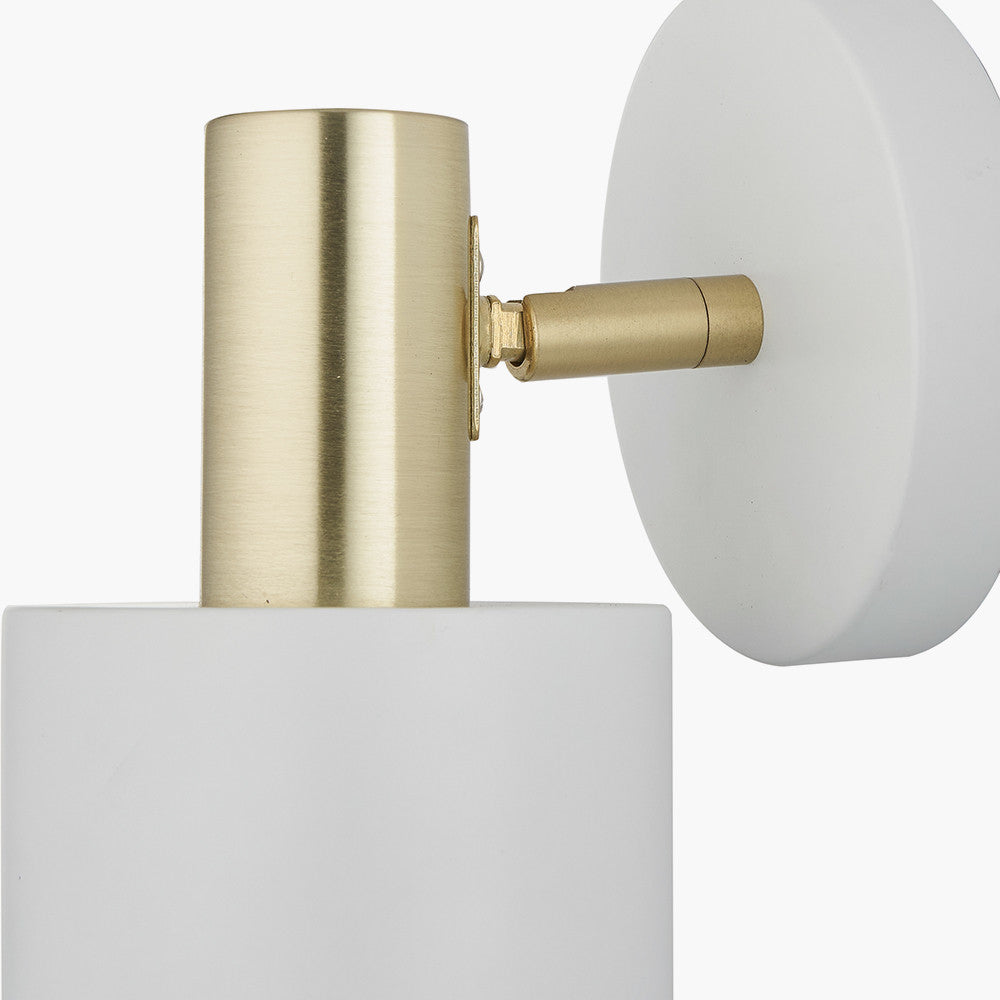 Indy White and Gold Retro Wall Light Detail 2