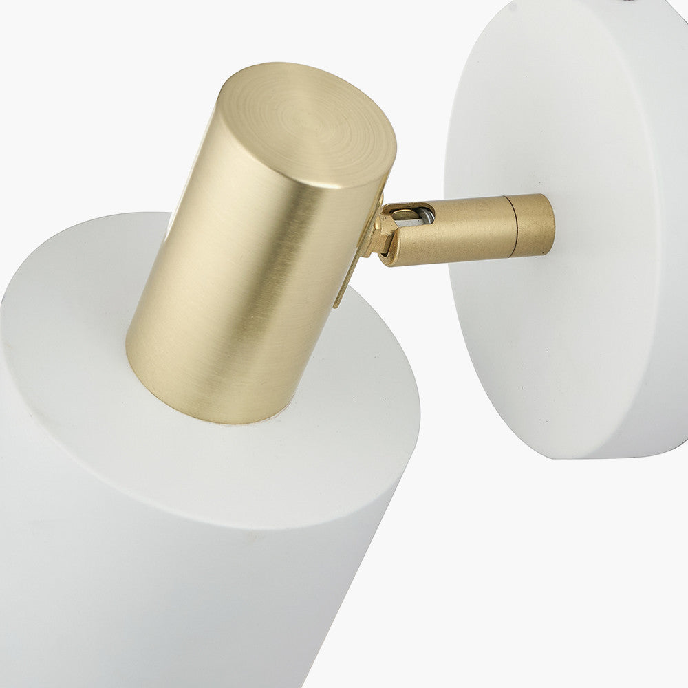 Indy White and Gold Retro Wall Light Detail
