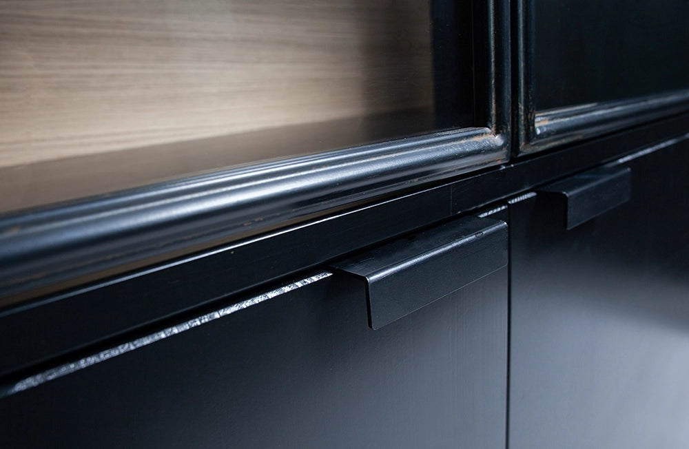 Ivan Display Cabinet - Black Handle Detail