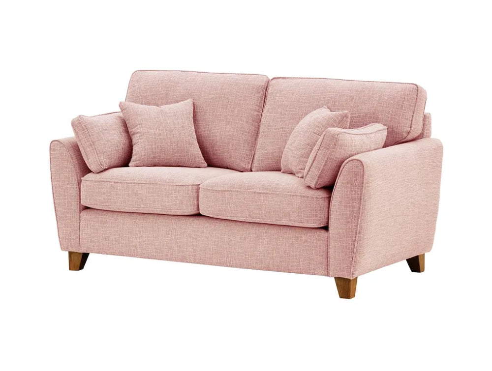 Jackson 2 Seater Sofa - Blush Pink and Dark Oak
