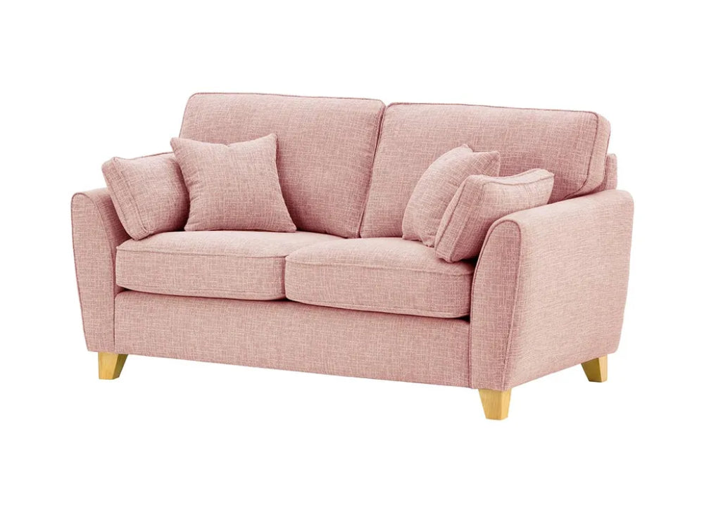 Jackson 2 Seater Sofa - Blush Pink and Like Oak