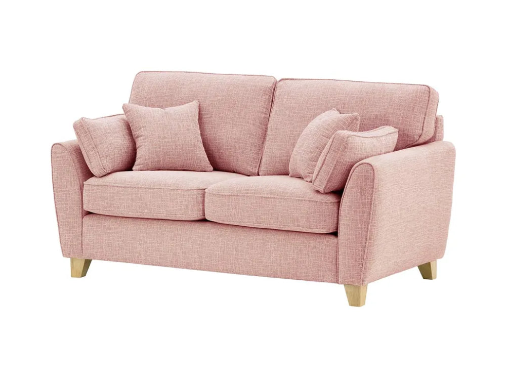 Jackson 2 Seater Sofa - Blush Pink and Wax Black