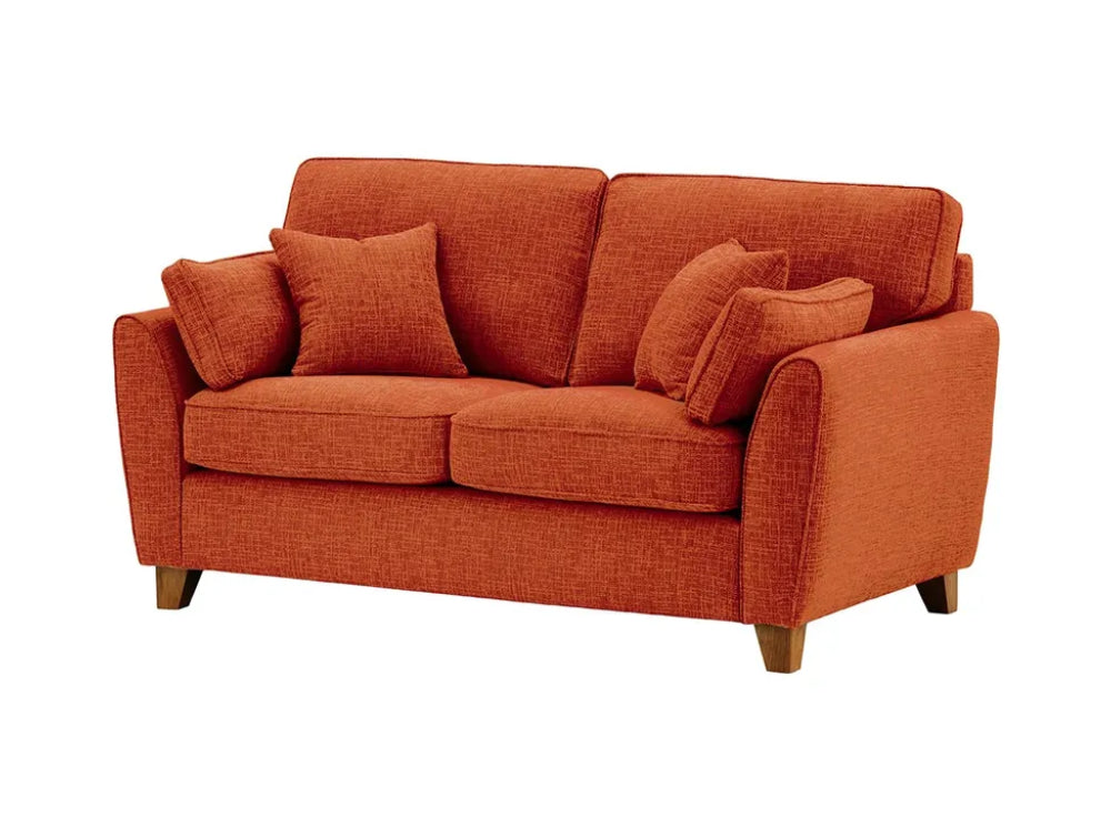 Jackson 2 Seater Sofa - Burnt Orange and Dark Oak