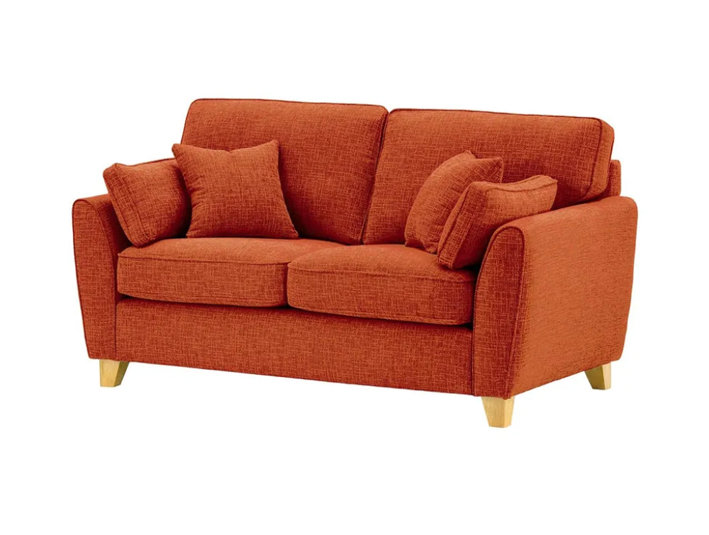 Jackson 2 Seater Sofa - Burnt Orange and Like Oak