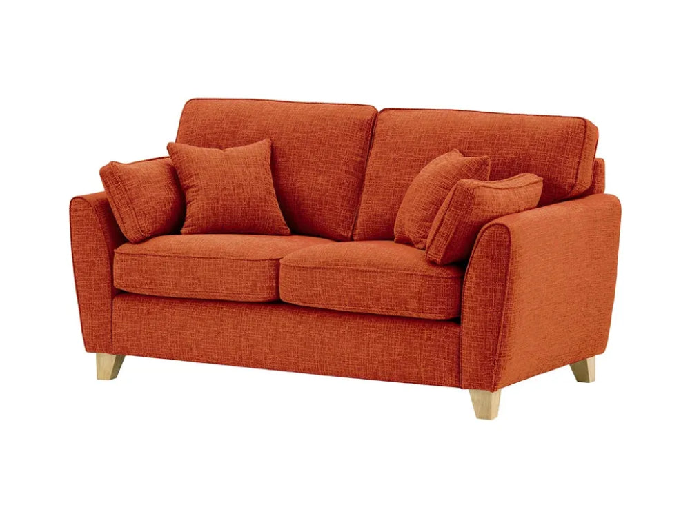 Jackson 2 Seater Sofa - Burnt Orange and Wax Black