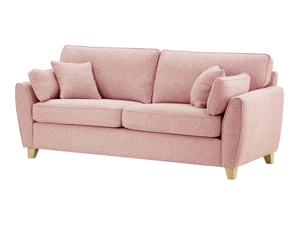 Jackson 3 Seater Sofa - Blush Pink and Wax Black