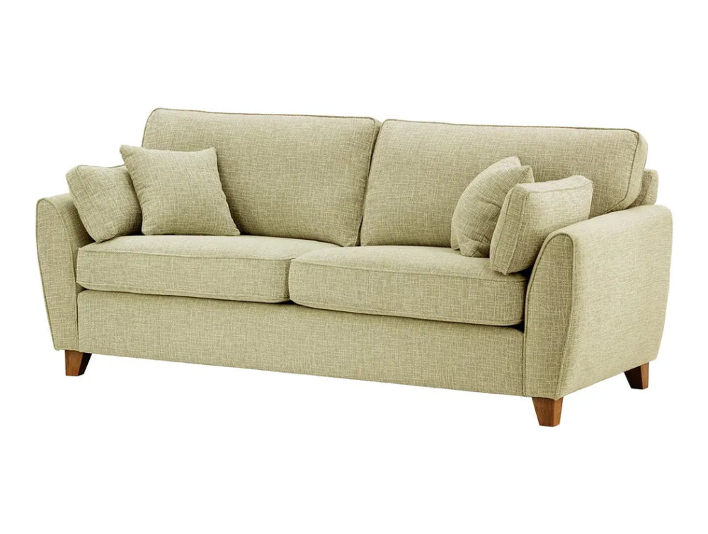 Jackson 3 Seater Sofa - Taupe and Dark Oak