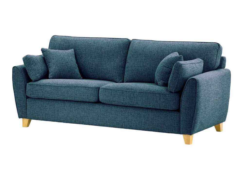 Jackson 3 Seater Sofa - Teal and Like Oak