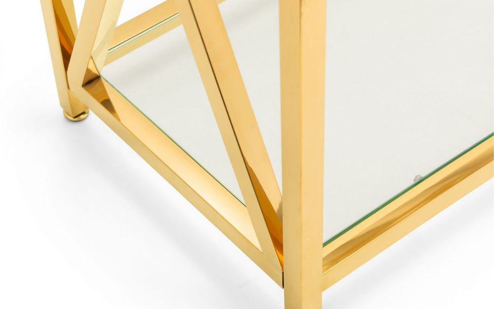Jada Console Table Gold Foot Detail
