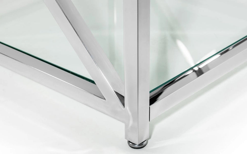 Jada Console Table Silver Base Detail