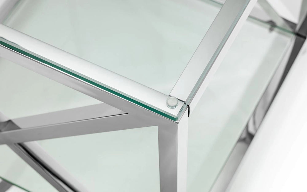 Jada Console Table Silver Top Detail