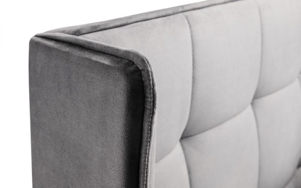Jay Bedframe Light Grey Headboard Corner Detail