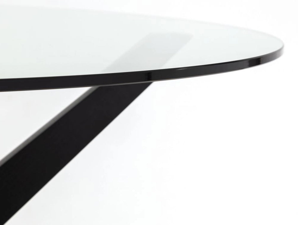 Jayden Round Dining Table with Glass Top Detail