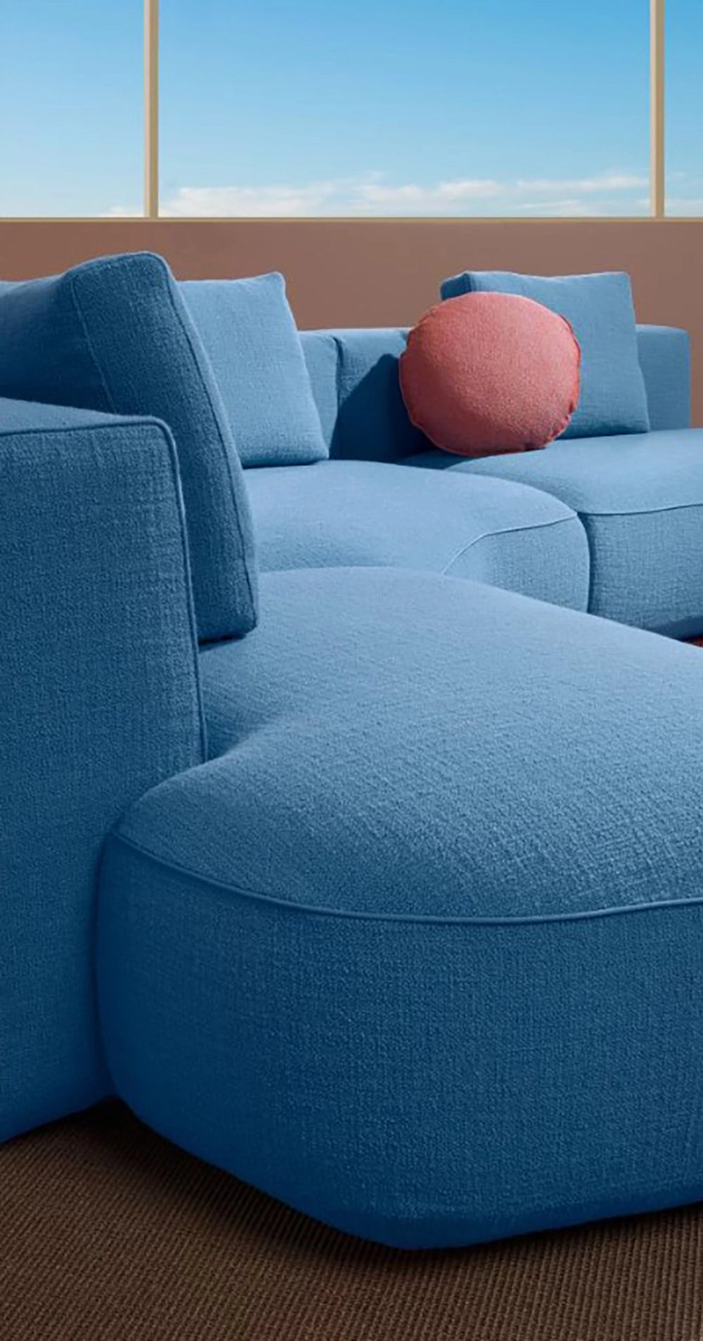 Jeff Corner Sofa with Chaise Detail in Studio Setting