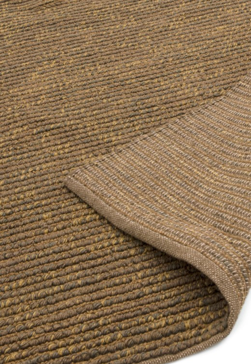 Jordan Flatweave Floor Rug Brown Folded Corner Detail