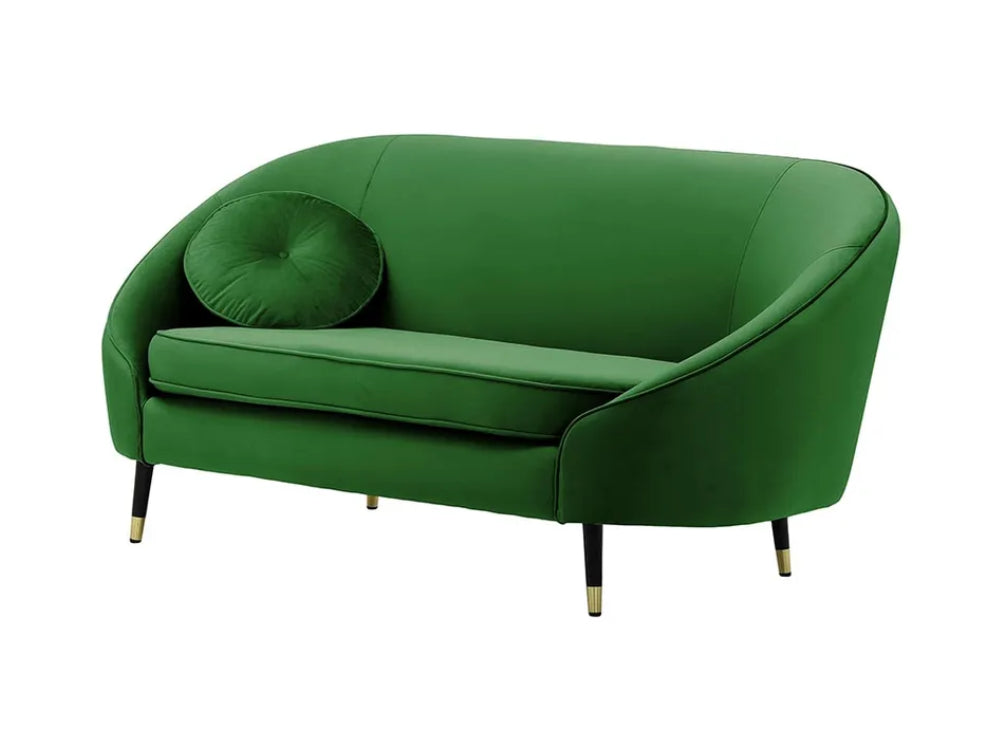 Kaleb 2 Seater Standard Piping Sofa - Dark Green and Black/Gold