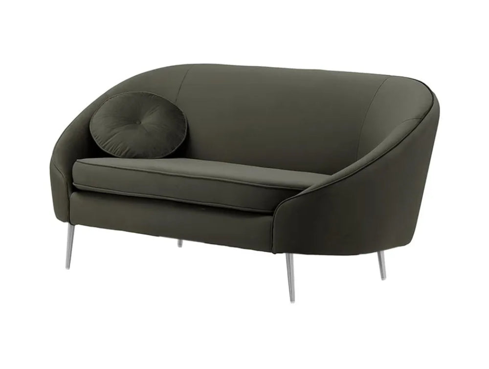 Kaleb 2 Seater Standard Piping Sofa - Graphite and Chrome