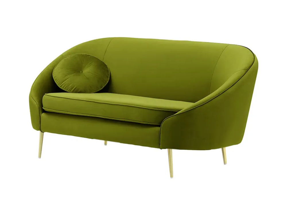 Kaleb 2 Seater Standard Piping Sofa - Olive and Gold