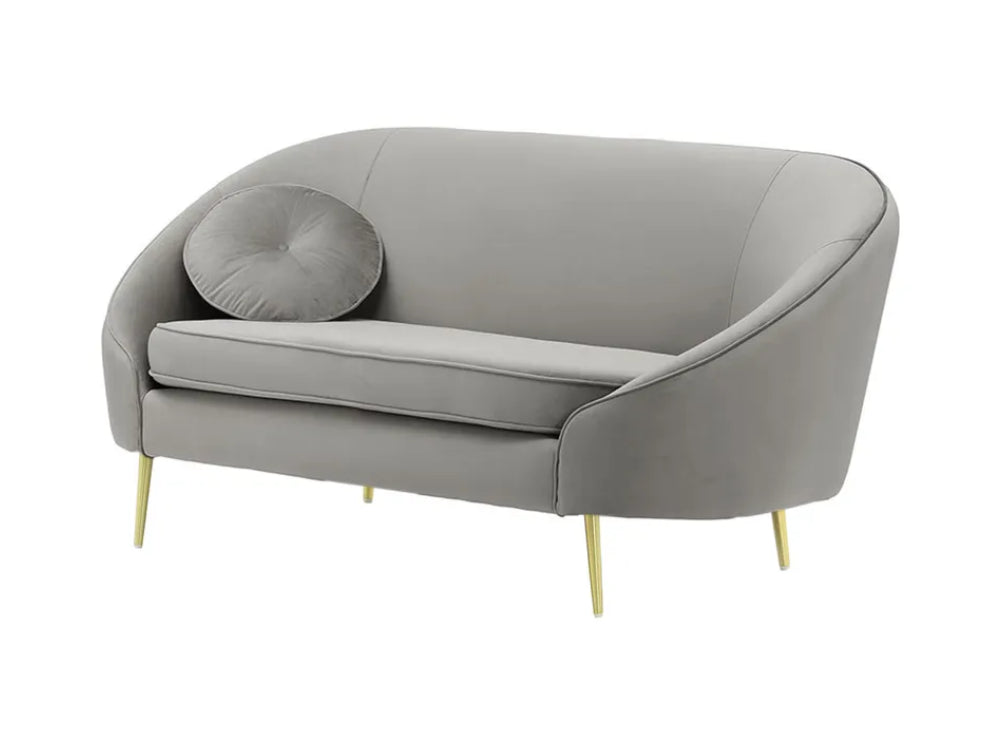 Kaleb 2 Seater Standard Piping Sofa - Silver and Gold