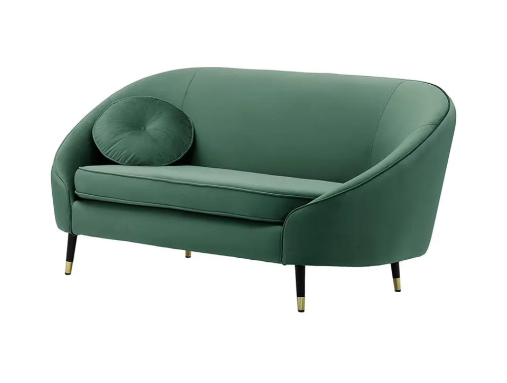 Kaleb 2 Seater Standard Piping Sofa - Teal and Black/Gold