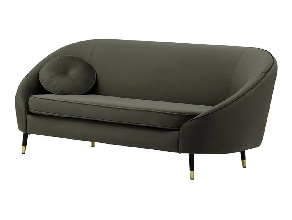 Kaleb 3 Seater Standard Piping Sofa - Graphite and Black/Gold