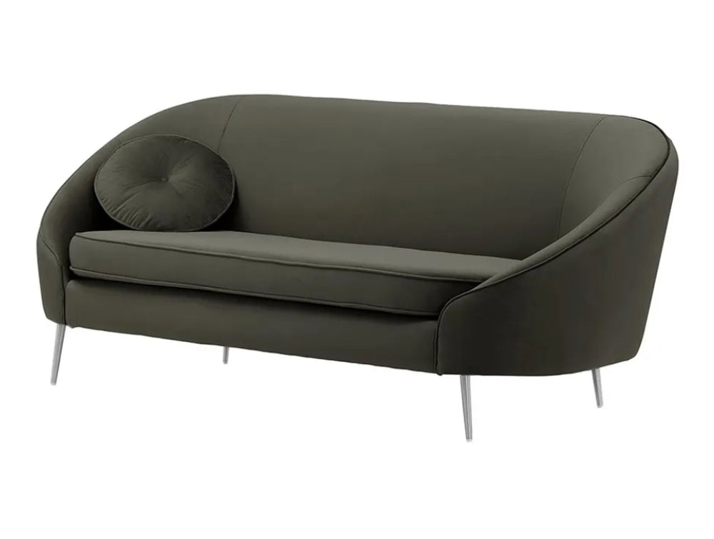 Kaleb 3 Seater Standard Piping Sofa - Graphite and Chrome